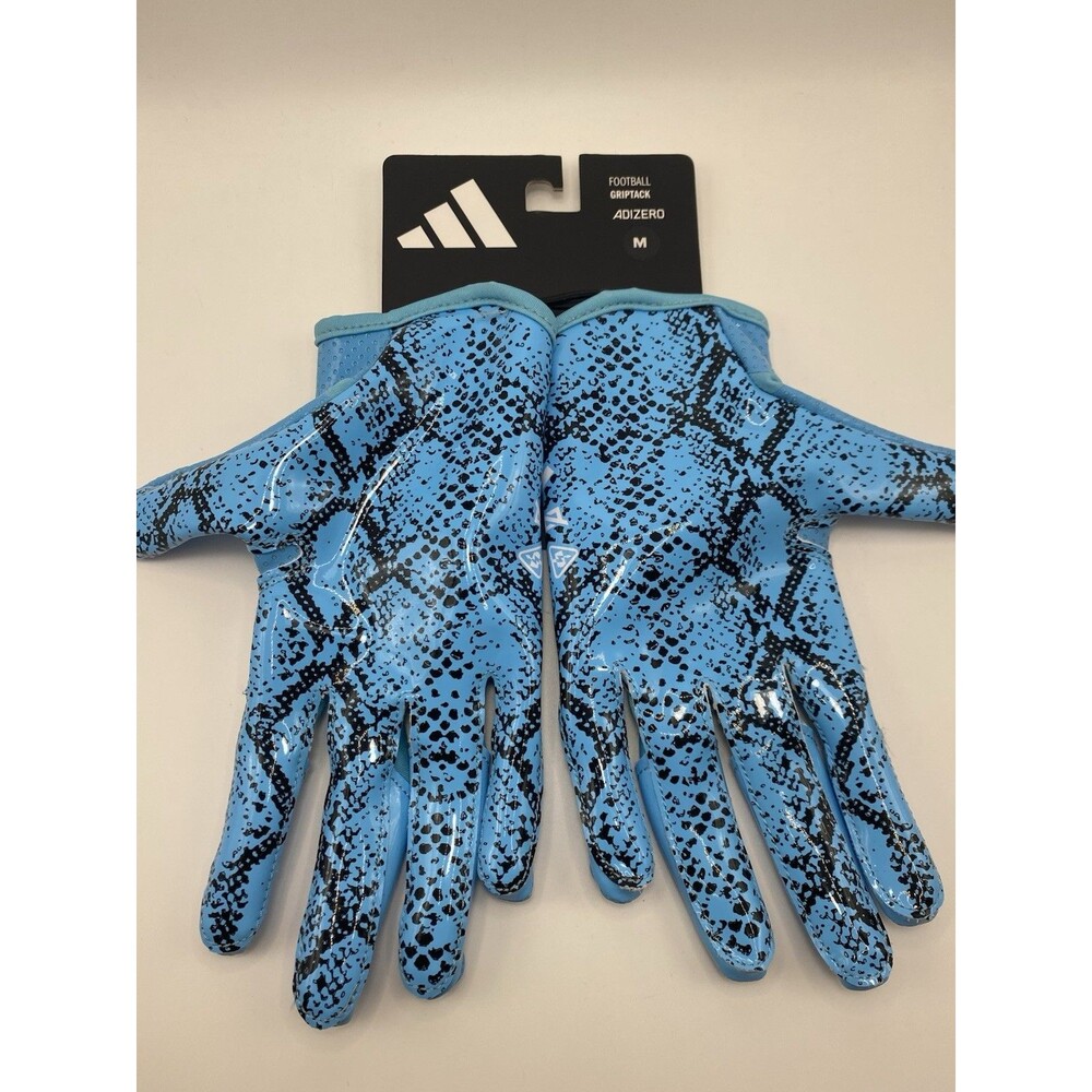 adidas Adizero GripTack Palm Football Gloves Blue Black Men's Size Large NEW